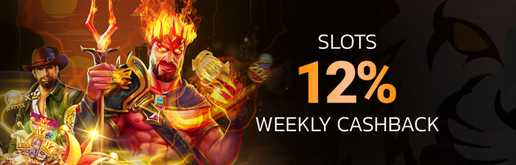 Slots Games 12% Weekly Cashback