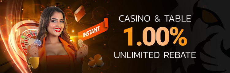 Casino & Table 1.0% Instant Rebate