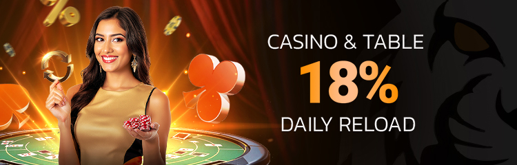 Casino & Table 18% Daily Reload Bonus 6,000 BDT